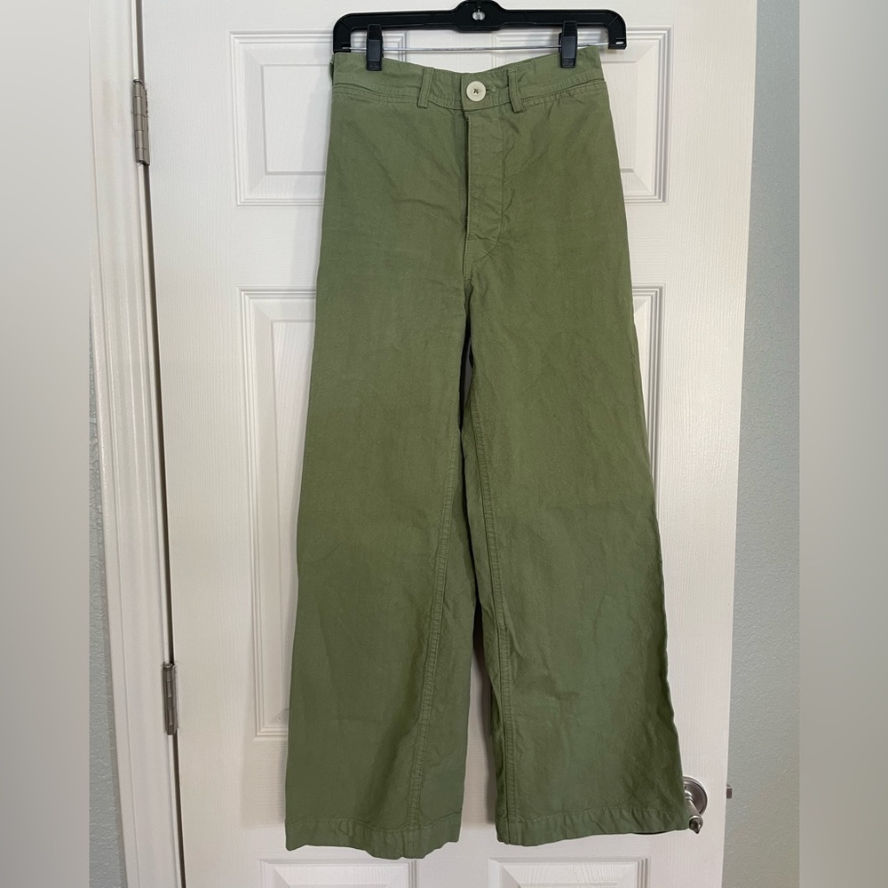 Jesse Kamm green sailor pants, size 2